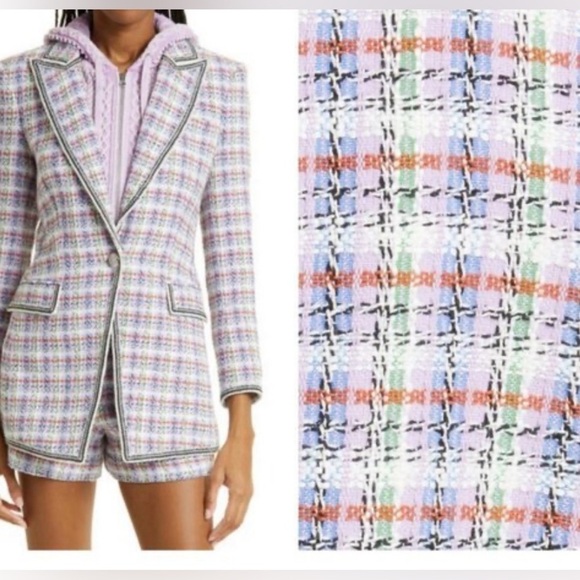 Veronica Beard Etney tweed Dickey blazer jacket in lavender multi - Picture 4 of 12